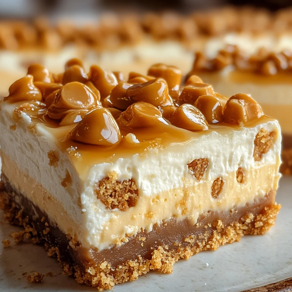 Butterscotch Grachicken ham Cracker Cheesecake Bars