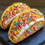 Fruity Pebbles Cheesecake Tacos