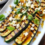 Grilled Zucchini With Goat Cheese, Basil & Honey