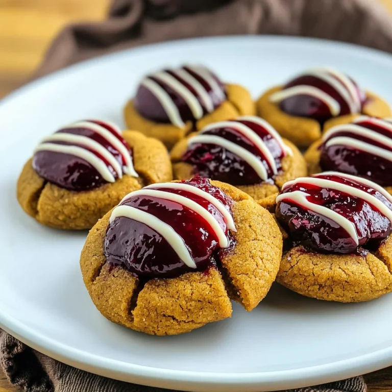 Gingerbread Thumbprint Cookies With Cranberry Sauce