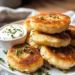 Leftover Mashed Potato Cakes with Chive-Onion Dip