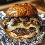 Mushroom and Swiss Burger Foil Packets