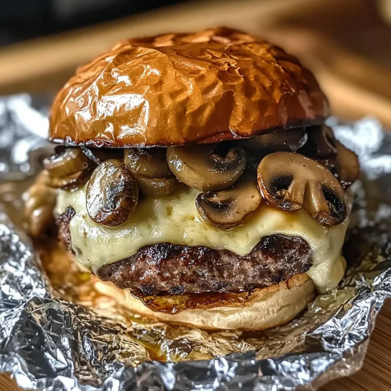 Mushroom and Swiss Burger Foil Packets