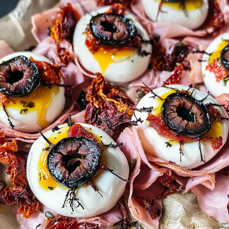 Halloween Antipasto Eyeballs Appetizer