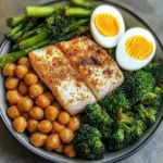 Protein Power Plate with Fish, Roasted Chickpeas & Veggies