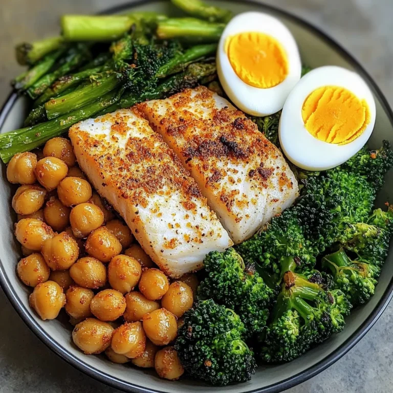 Protein Power Plate with Fish, Roasted Chickpeas & Veggies