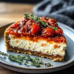 Savory Cheesecake with Roasted Tomato Jam & Parmesan Crust
