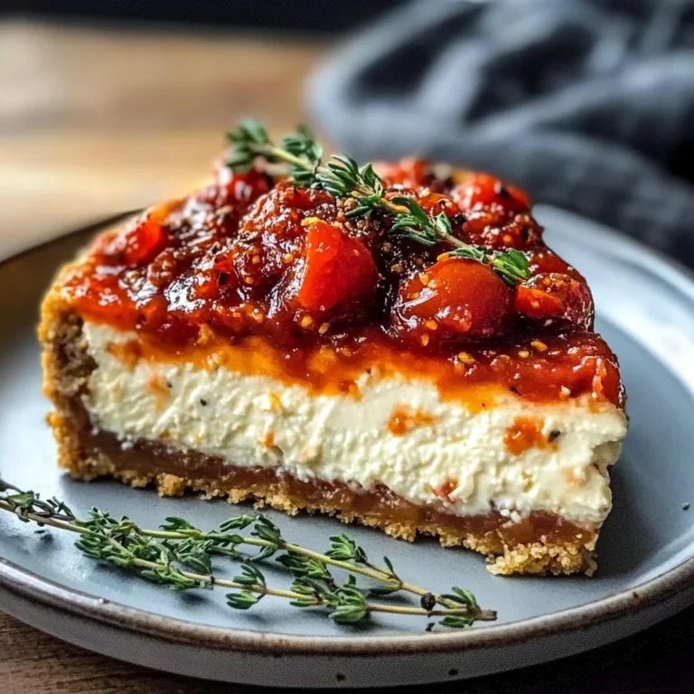Savory Cheesecake with Roasted Tomato Jam & Parmesan Crust
