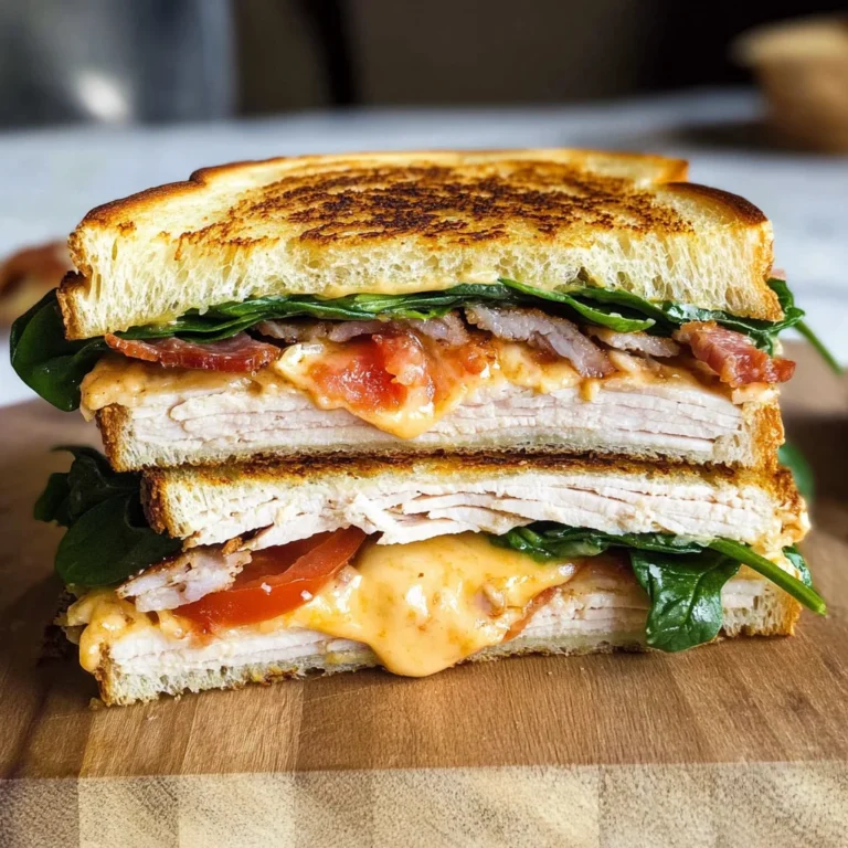 Turkey Melt with Cheddar, Spinach, and Turkey Turkey Turkey Bacon